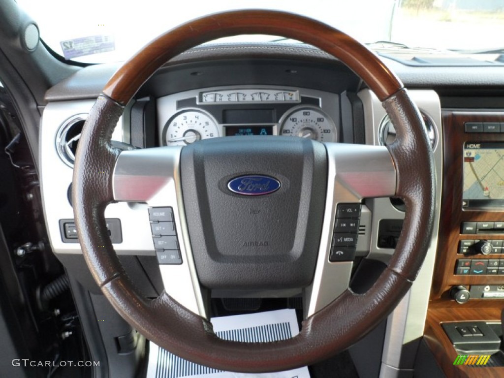 2010 Ford F150 Platinum SuperCrew 4x4 Sienna Brown Leather/Black Steering Wheel Photo #55180794