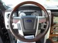Sienna Brown Leather/Black 2010 Ford F150 Platinum SuperCrew 4x4 Steering Wheel