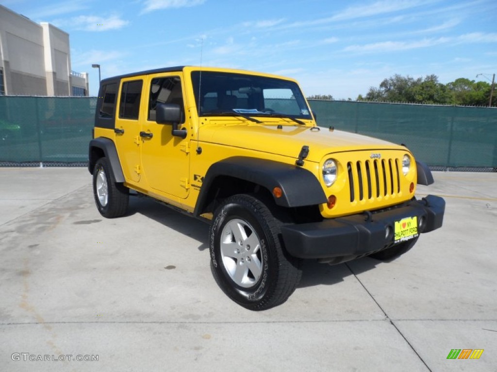 2009 Wrangler Unlimited X 4x4 - Detonator Yellow / Dark Slate Gray/Medium Slate Gray photo #1