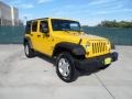 2009 Detonator Yellow Jeep Wrangler Unlimited X 4x4  photo #1