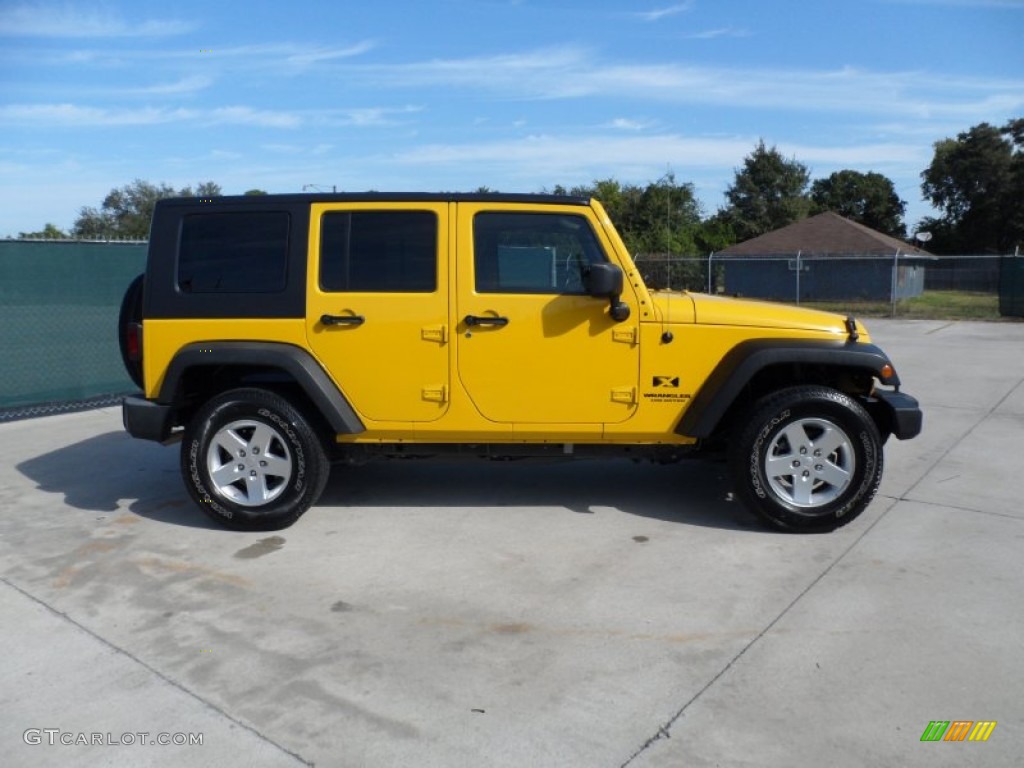 2009 Wrangler Unlimited X 4x4 - Detonator Yellow / Dark Slate Gray/Medium Slate Gray photo #2