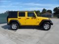2009 Detonator Yellow Jeep Wrangler Unlimited X 4x4  photo #2