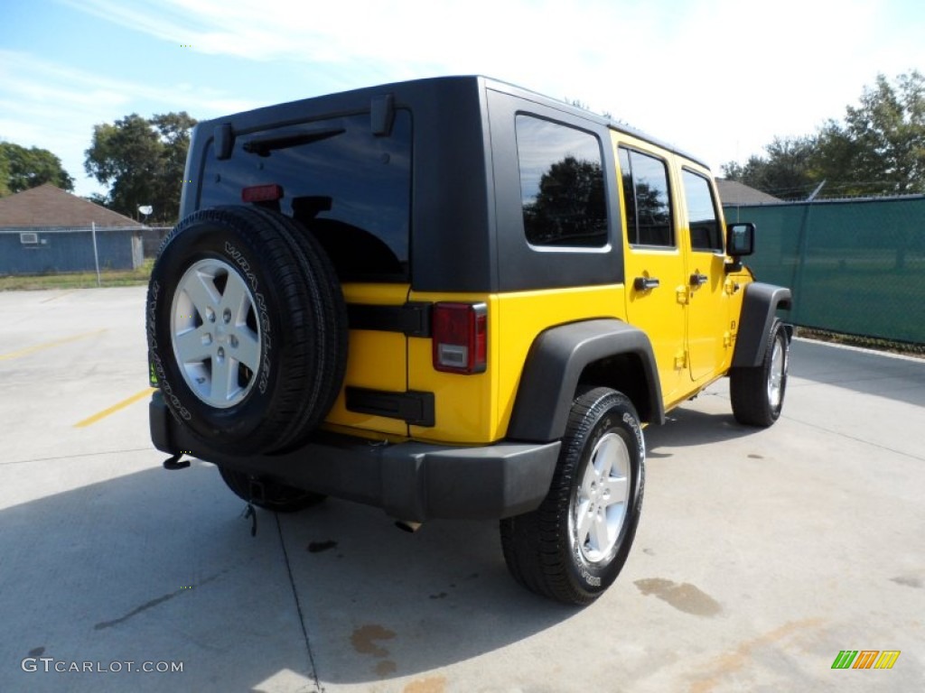 2009 Wrangler Unlimited X 4x4 - Detonator Yellow / Dark Slate Gray/Medium Slate Gray photo #3