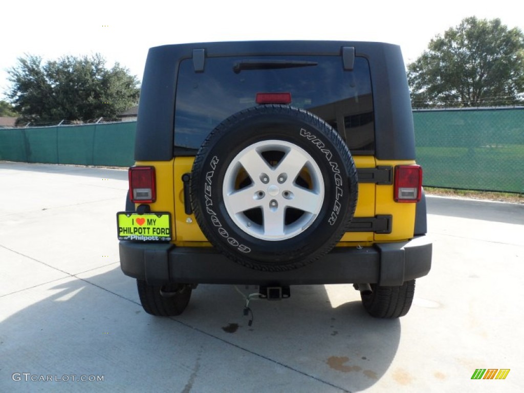 2009 Wrangler Unlimited X 4x4 - Detonator Yellow / Dark Slate Gray/Medium Slate Gray photo #4