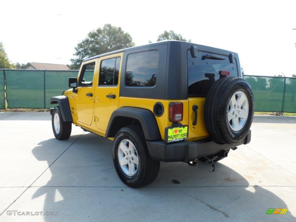 2009 Wrangler Unlimited X 4x4 - Detonator Yellow / Dark Slate Gray/Medium Slate Gray photo #5