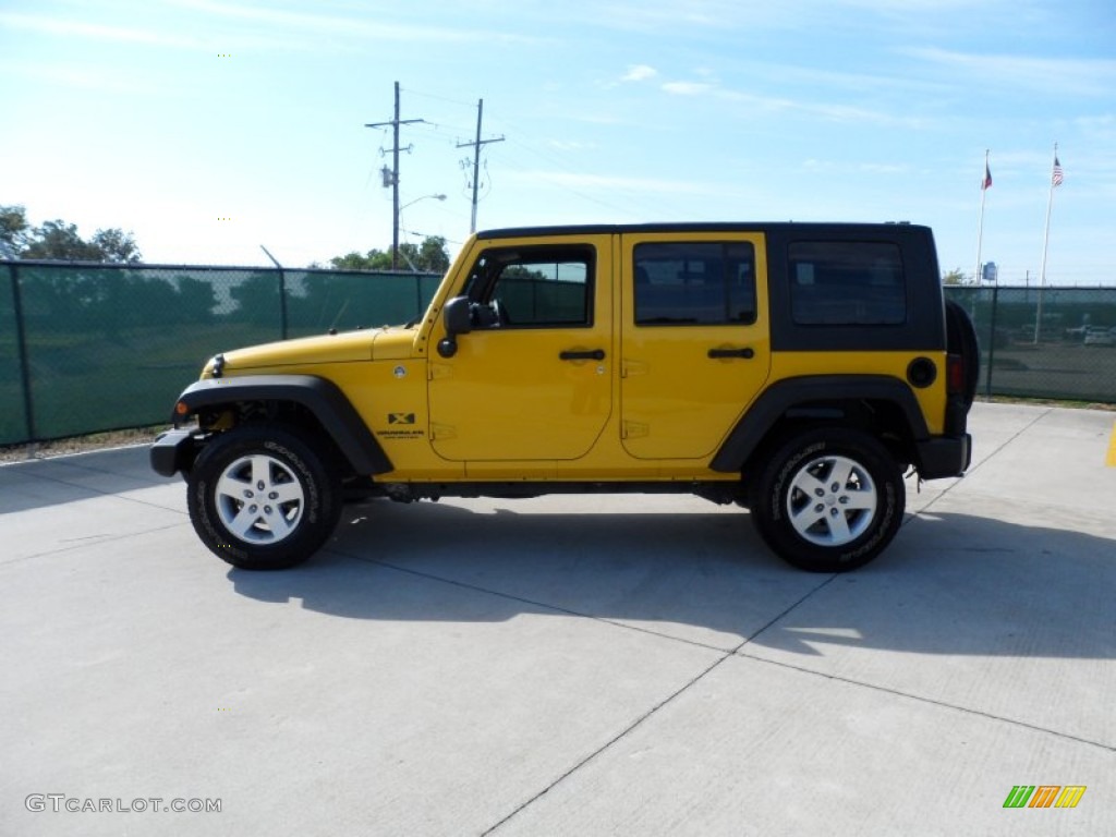 2009 Wrangler Unlimited X 4x4 - Detonator Yellow / Dark Slate Gray/Medium Slate Gray photo #6