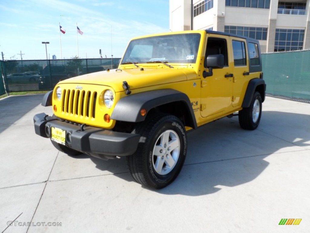 2009 Wrangler Unlimited X 4x4 - Detonator Yellow / Dark Slate Gray/Medium Slate Gray photo #7