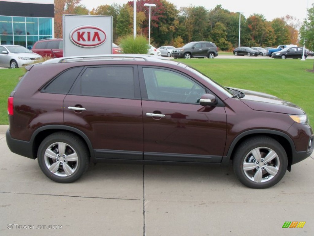 Dark Cherry 2012 Kia Sorento EX V6 Exterior Photo #55181754