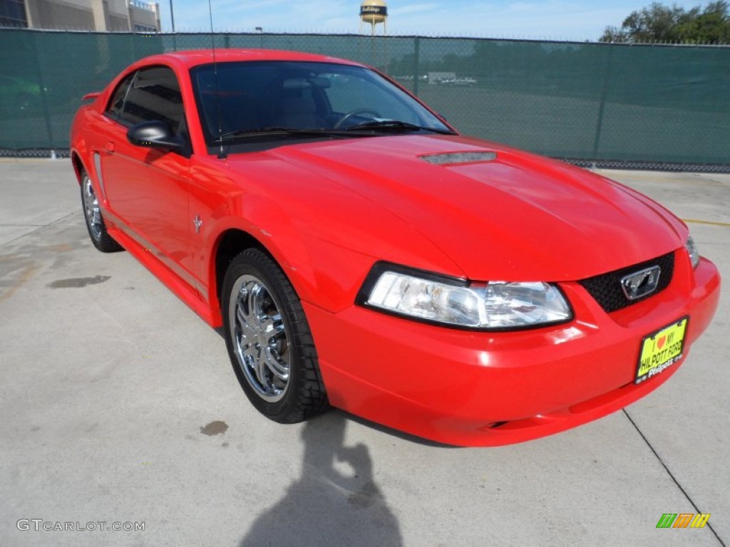 2001 Mustang V6 Coupe - Performance Red / Medium Parchment photo #1