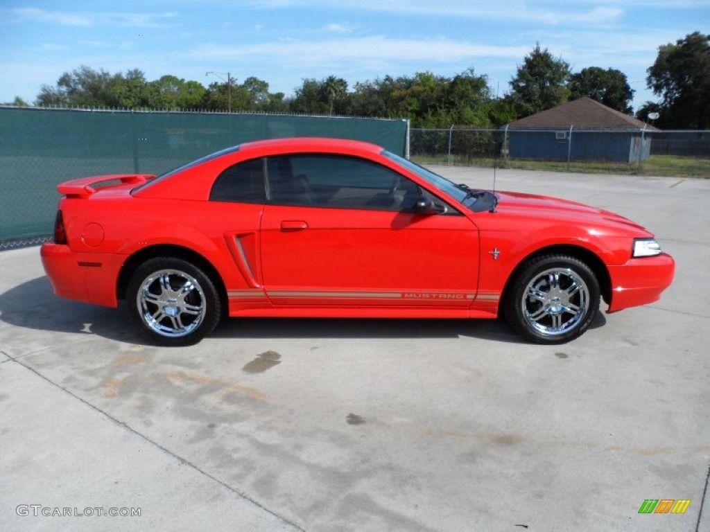 2001 Mustang V6 Coupe - Performance Red / Medium Parchment photo #2