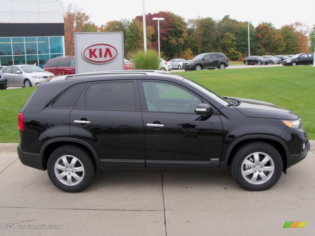 2012 Sorento LX V6 AWD - Ebony Black / Gray photo #4