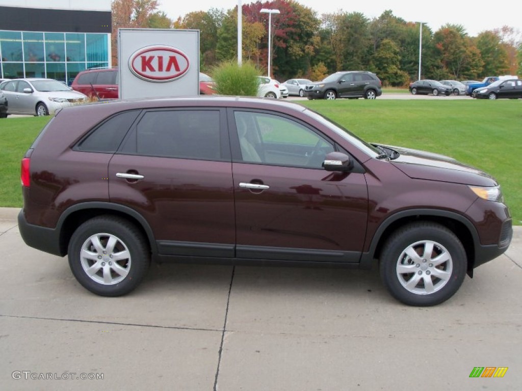 2012 Sorento LX - Dark Cherry / Beige photo #3