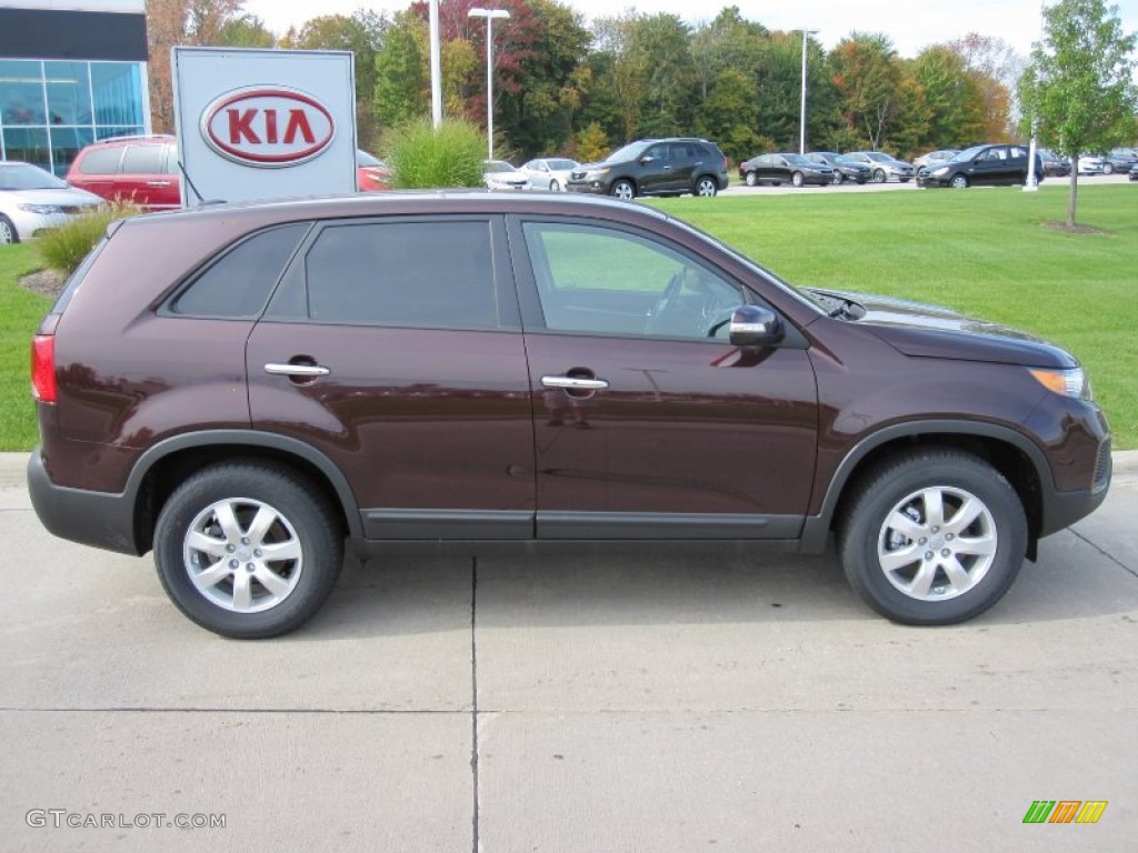 Dark Cherry 2012 Kia Sorento LX Exterior Photo #55182774