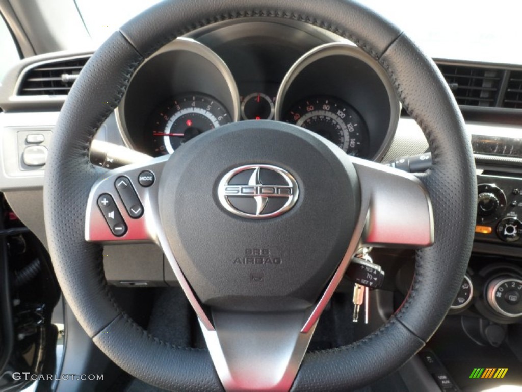 2012 Scion tC Standard tC Model Dark Charcoal Steering Wheel Photo #55184238