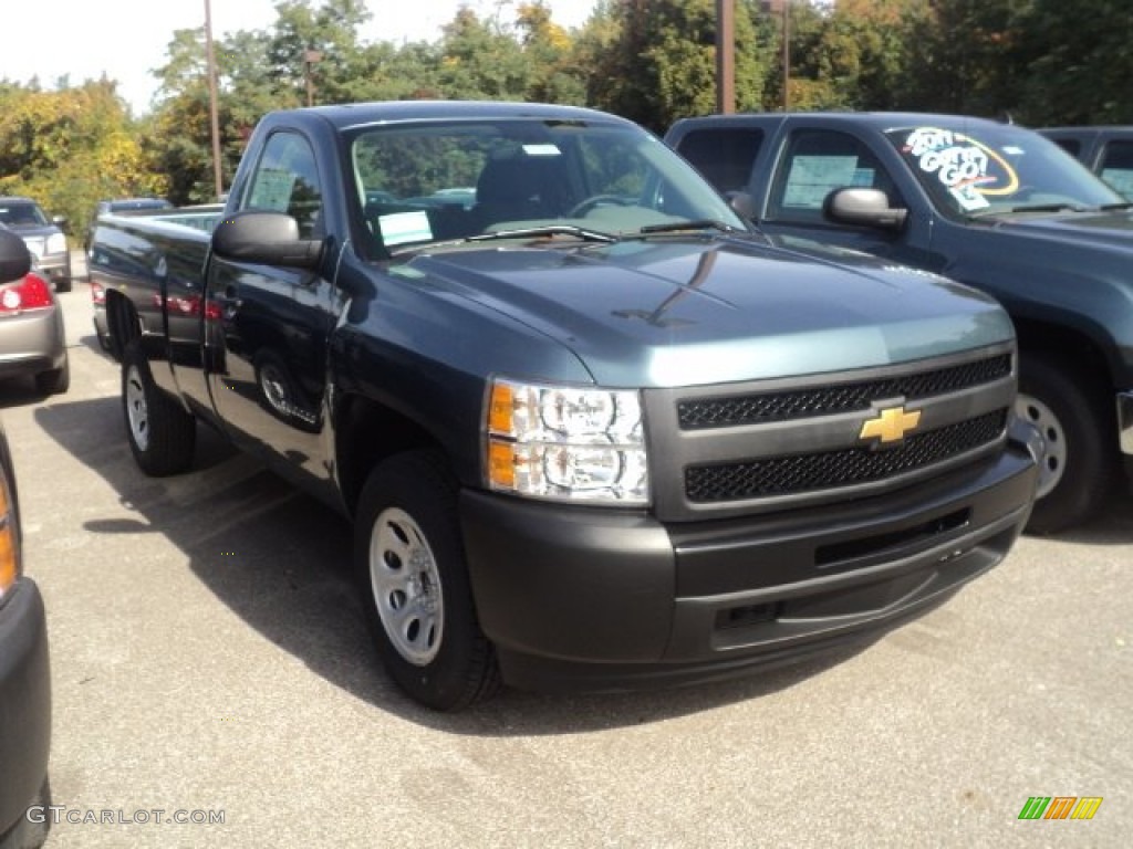 2012 Silverado 1500 Work Truck Regular Cab - Blue Granite Metallic / Dark Titanium photo #3
