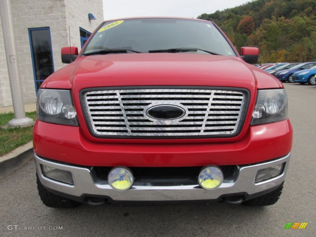2005 F150 XLT SuperCrew 4x4 - Bright Red / Tan photo #5