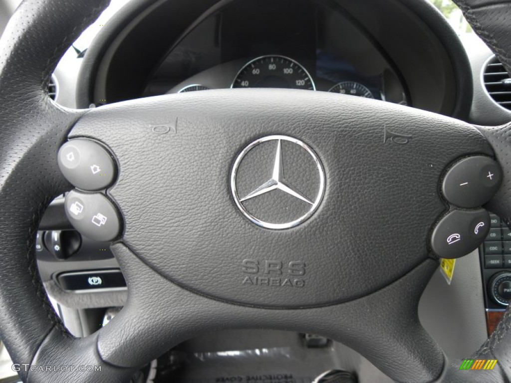 2009 Mercedes-Benz CLK 350 Cabriolet Ash Steering Wheel Photo #55189719