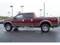 2007 Dark Toreador Red Metallic Ford F250 Super Duty Lariat Crew Cab 4x4  photo #5