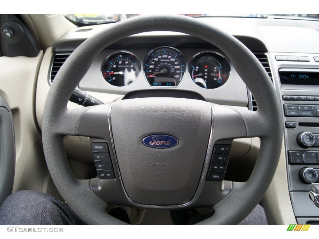 2012 Ford Taurus SE Light Stone Steering Wheel Photo #55192848