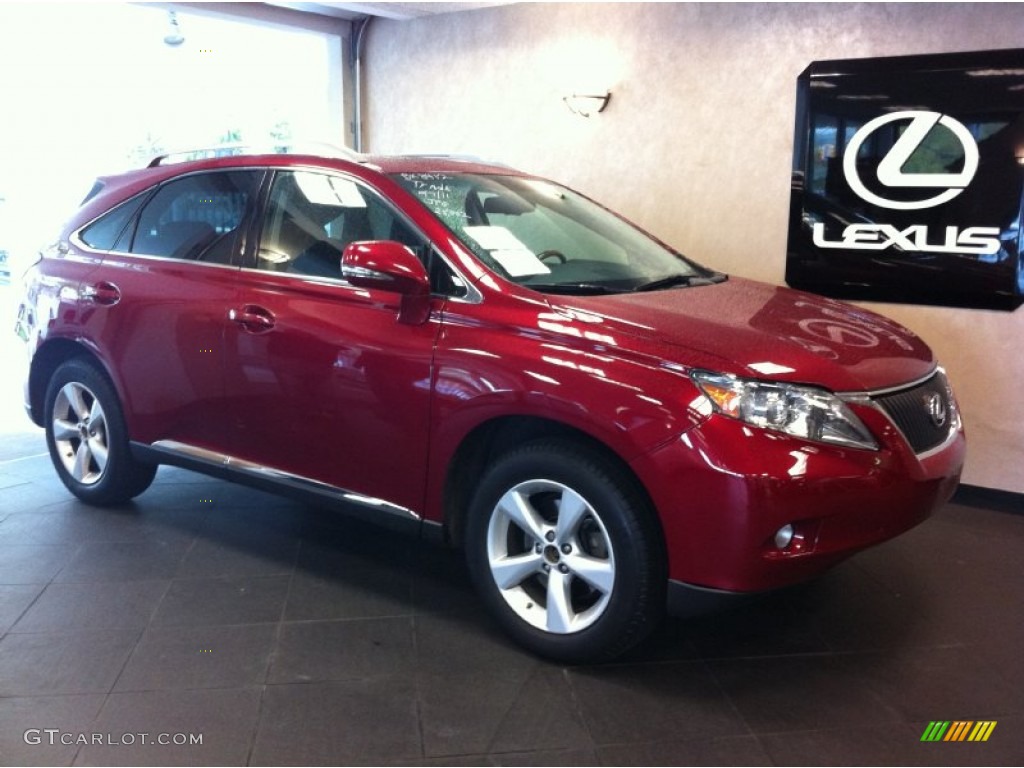 2010 RX 350 AWD - Matador Red Mica / Black/Brown Walnut photo #1