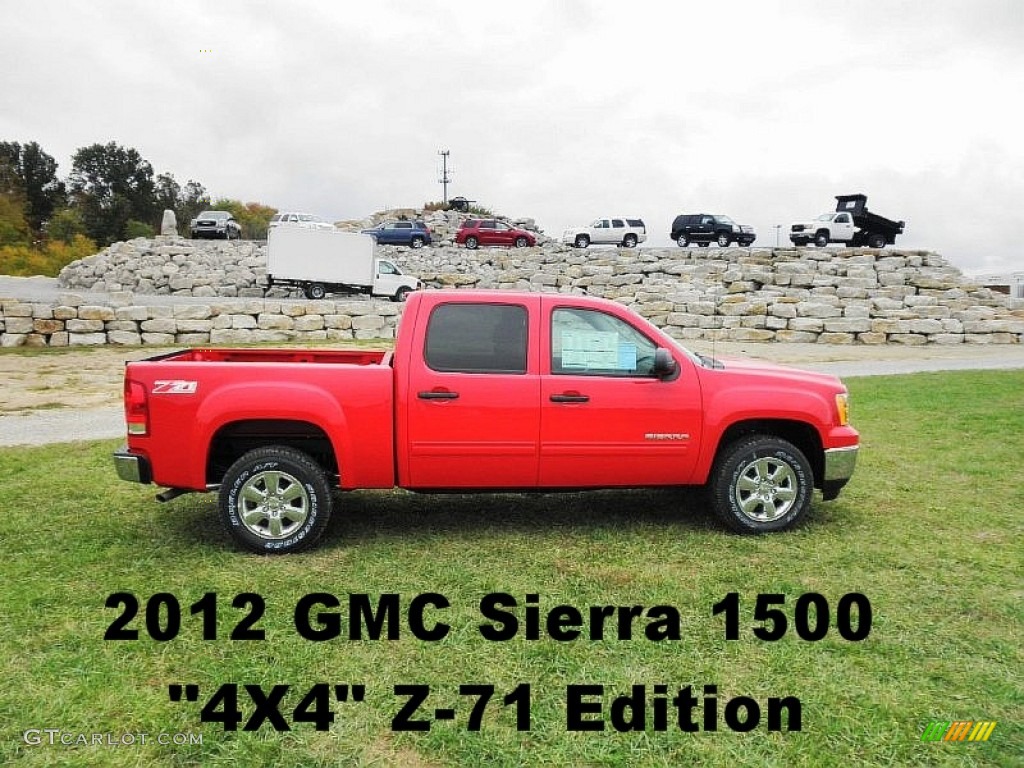 2012 Sierra 1500 SLE Crew Cab 4x4 - Fire Red / Ebony photo #1