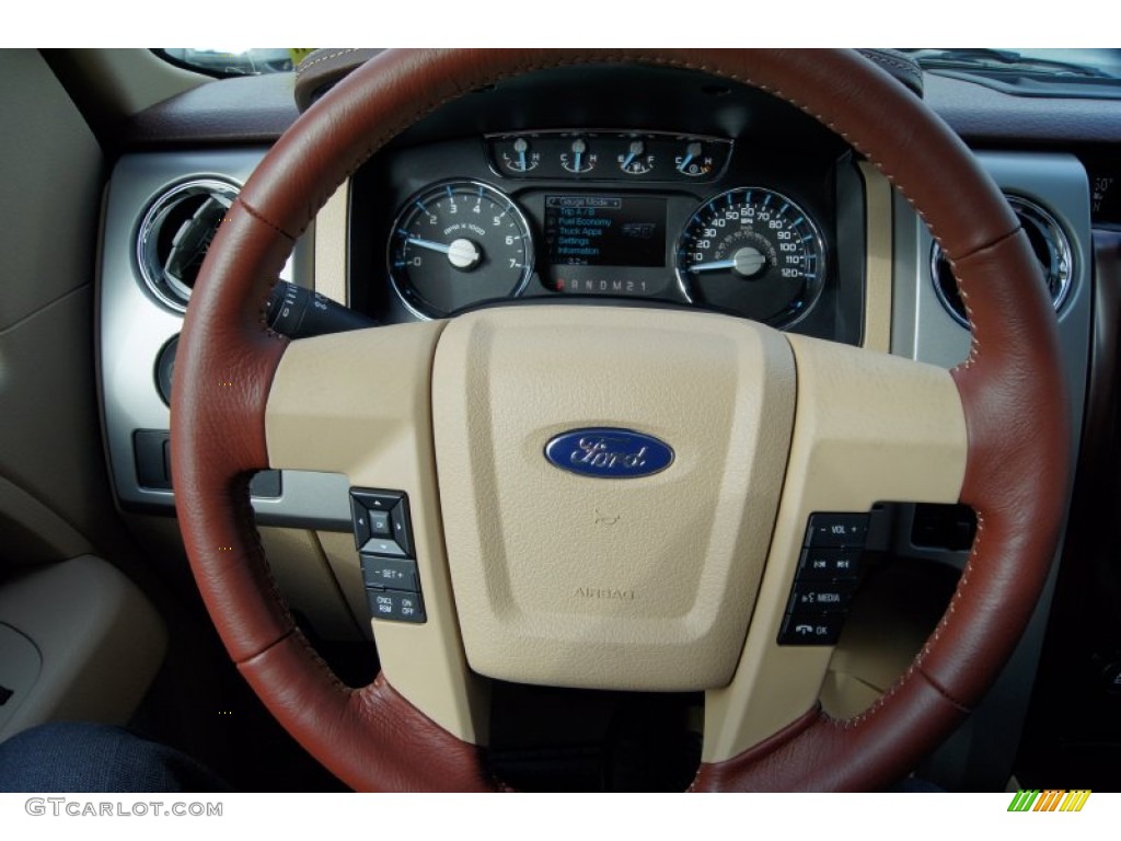 2011 F150 King Ranch SuperCrew 4x4 - Dark Blue Pearl Metallic / Chaparral Leather photo #30