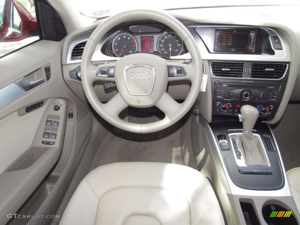 2009 Audi A4 2.0T quattro Avant Cardamom Beige Dashboard Photo #55195626