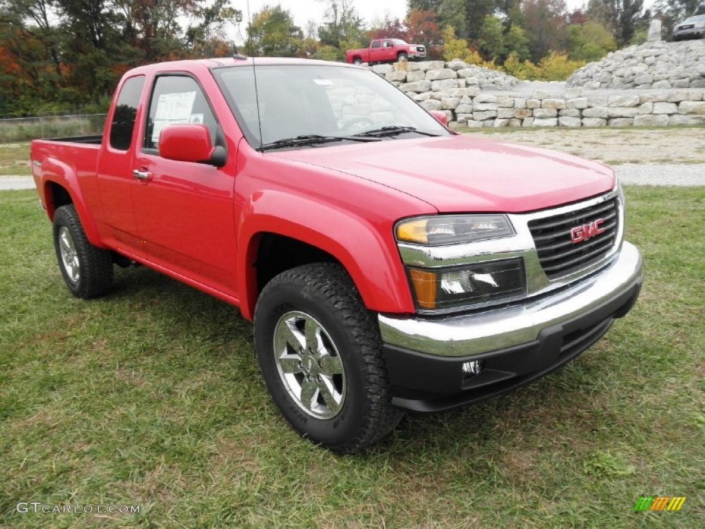 2012 Canyon SLE Extended Cab 4x4 - Fire Red / Ebony photo #2