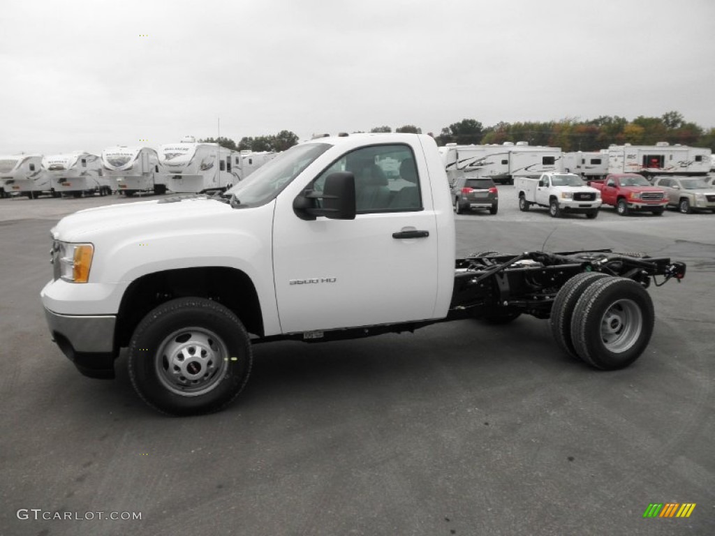 Summit White 2012 GMC Sierra 3500HD Regular Cab 4x4 Dually Chassis Exterior Photo #55196451