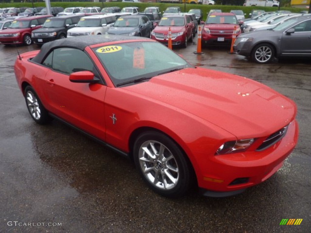 2011 Mustang V6 Premium Convertible - Race Red / Charcoal Black photo #6