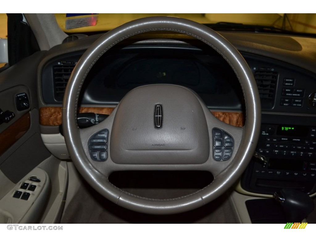 2002 Lincoln Continental Standard Continental Model Light Parchment Steering Wheel Photo #55209138