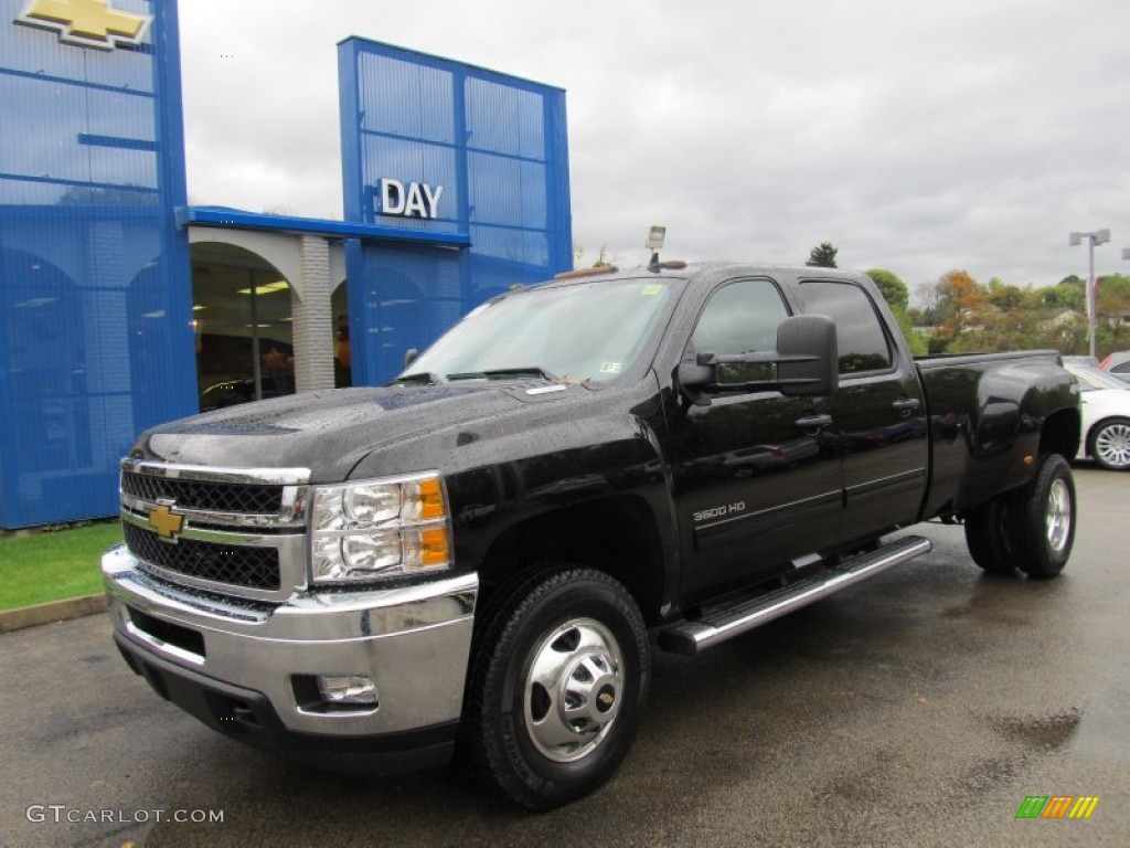 2012 Silverado 3500HD LT Crew Cab 4x4 Dually - Black / Ebony photo #1