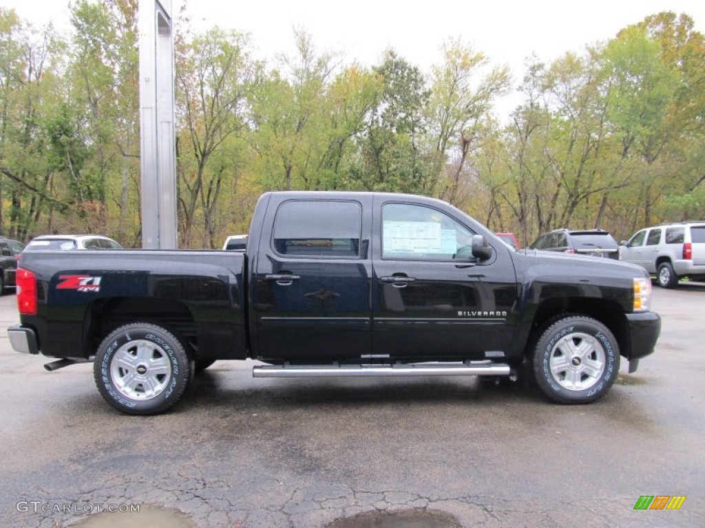 Black 2012 Chevrolet Silverado 1500 LT Crew Cab 4x4 Exterior Photo #55209744
