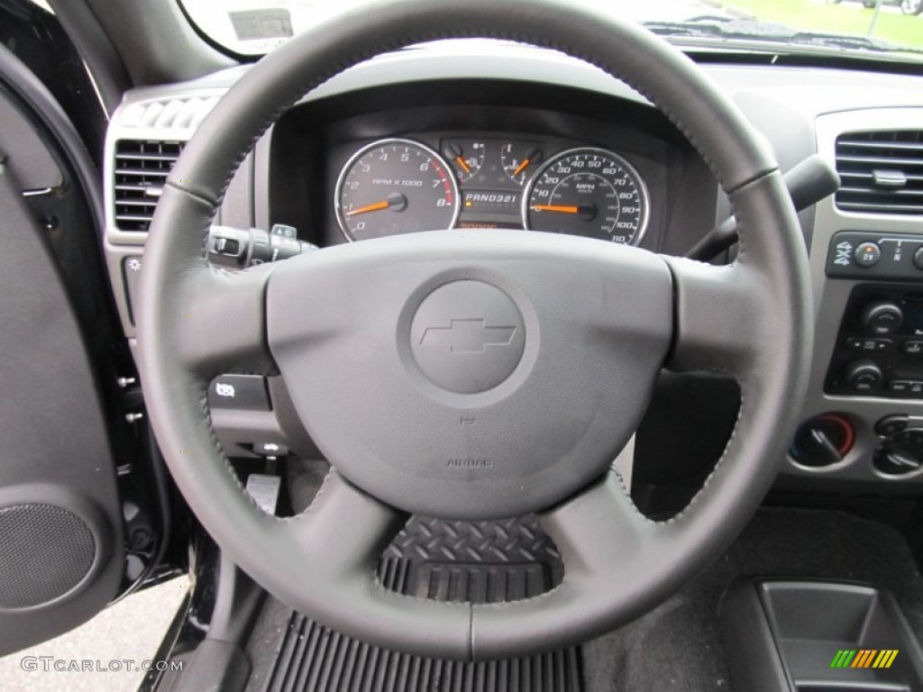 2012 Chevrolet Colorado LT Crew Cab 4x4 Ebony Steering Wheel Photo #55209926
