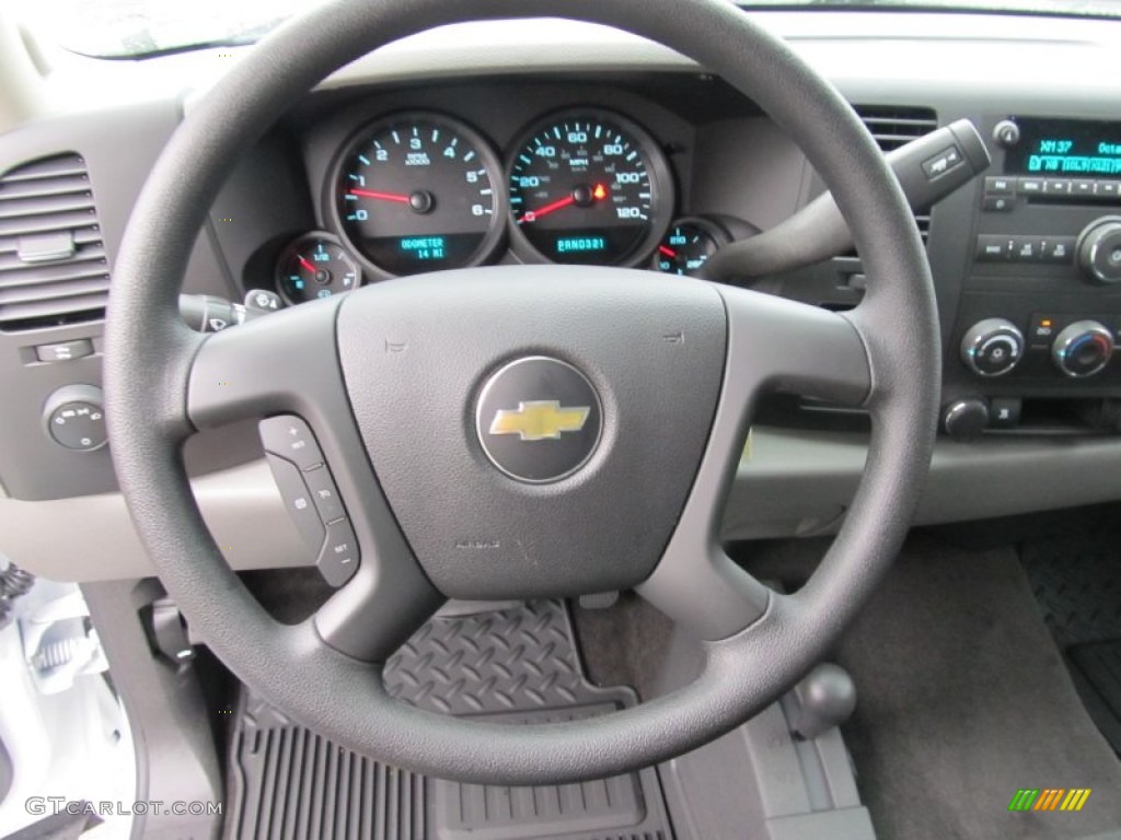 2011 Chevrolet Silverado 1500 LS Crew Cab 4x4 Dark Titanium Steering Wheel Photo #55210194