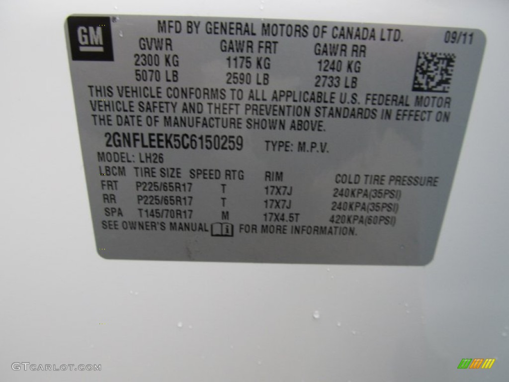 2012 Equinox LT AWD - Summit White / Light Titanium/Jet Black photo #14