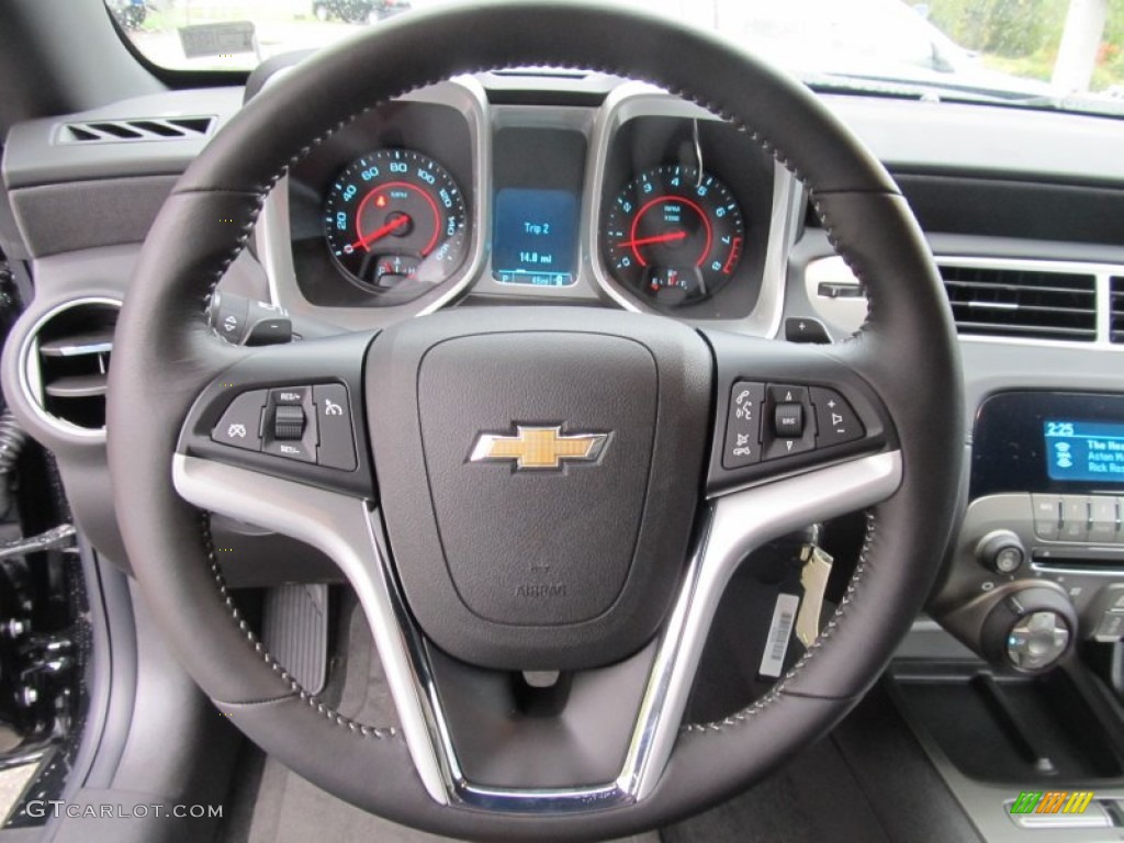 2012 Chevrolet Camaro LT Convertible Black Steering Wheel Photo #55211134