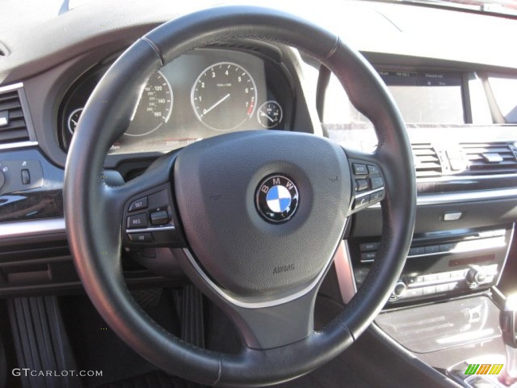 2010 BMW 5 Series 550i Gran Turismo Black Steering Wheel Photo #55212961