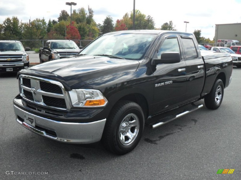 2011 Ram 1500 SLT Quad Cab - Brilliant Black Crystal Pearl / Dark Slate Gray/Medium Graystone photo #1