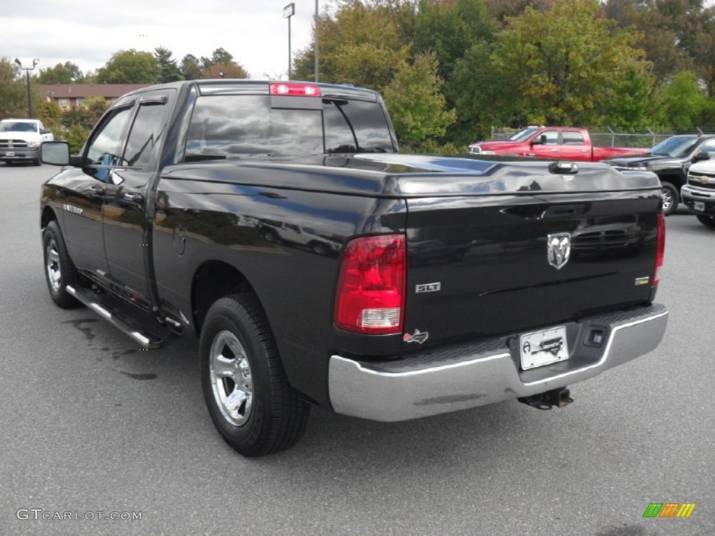 2011 Ram 1500 SLT Quad Cab - Brilliant Black Crystal Pearl / Dark Slate Gray/Medium Graystone photo #2