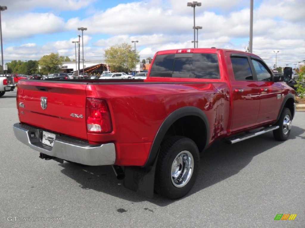 2010 Ram 3500 Big Horn Edition Crew Cab 4x4 Dually - Inferno Red Crystal Pearl / Dark Slate/Medium Graystone photo #4