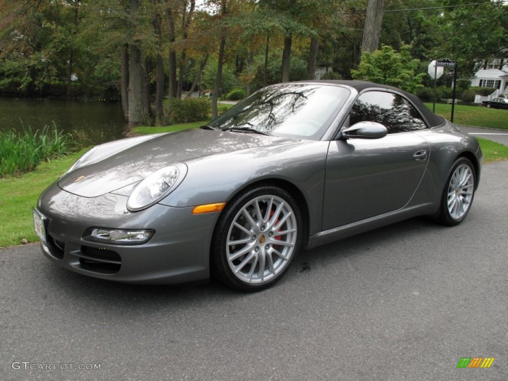 2008 911 Carrera S Cabriolet - Meteor Grey Metallic / Stone Grey photo #1