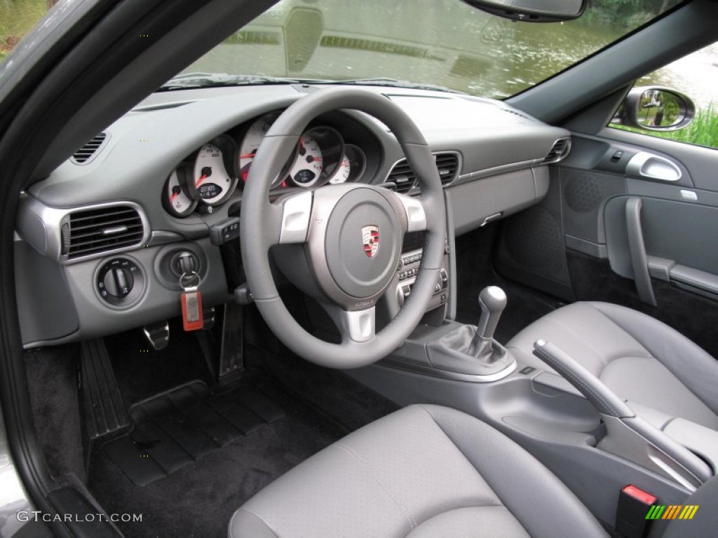 2008 Porsche 911 Carrera S Cabriolet Stone Grey Steering Wheel Photo #55215615