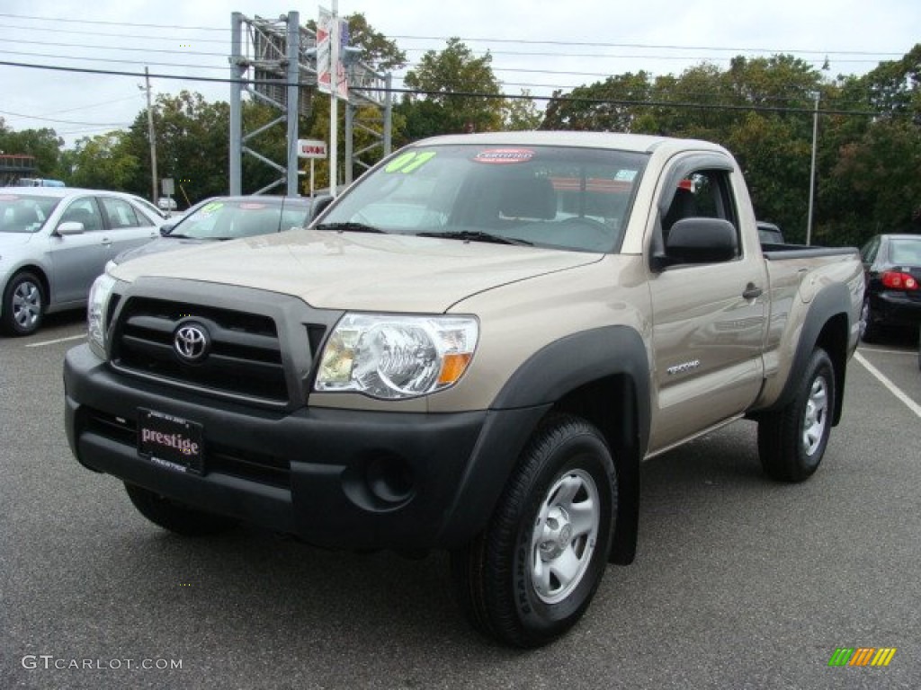 2007 Tacoma Regular Cab 4x4 - Desert Sand Mica / Graphite Gray photo #3