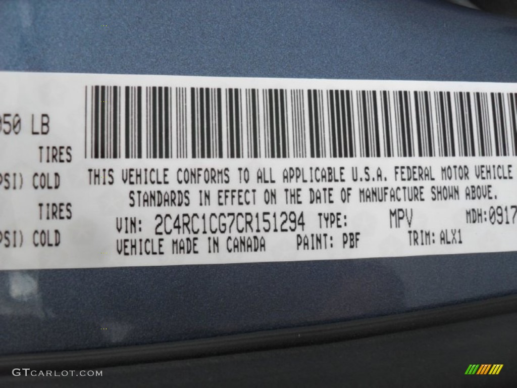 2012 Town & Country Color Code PBF for Sapphire Crystal Metallic Photo #55215809