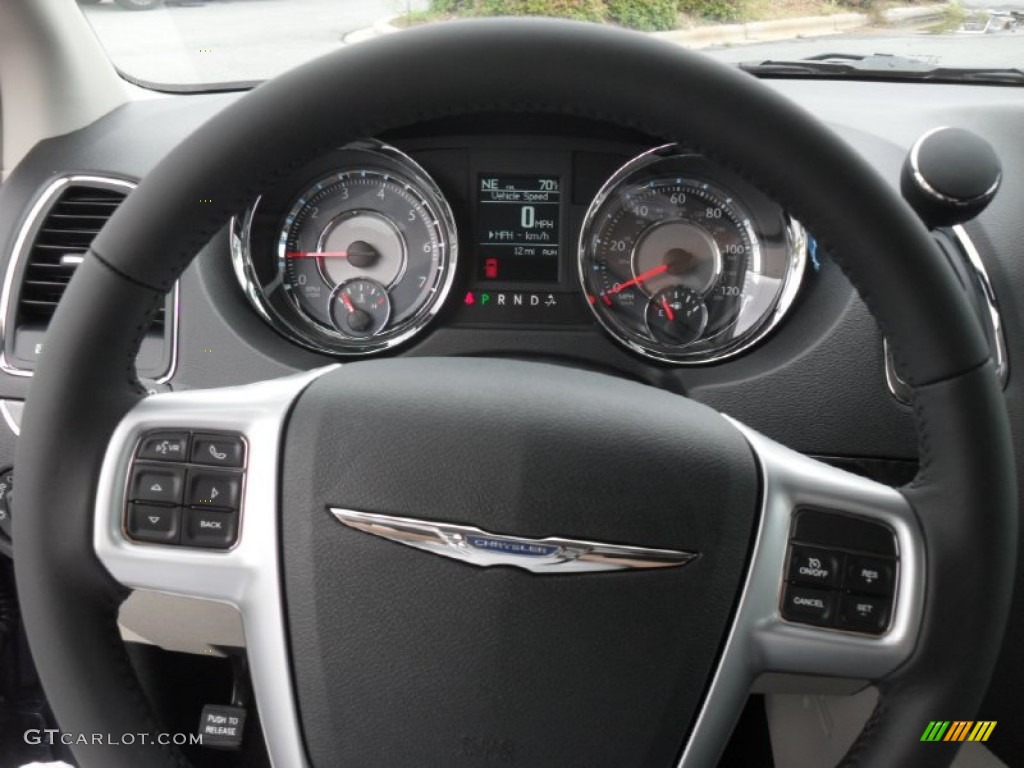 2012 Chrysler Town & Country Touring - L Black/Light Graystone Steering Wheel Photo #55215857