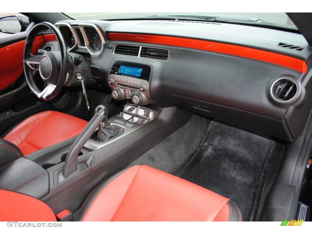 2010 Chevrolet Camaro SS/RS Coupe Black/Inferno Orange Dashboard Photo #55217380