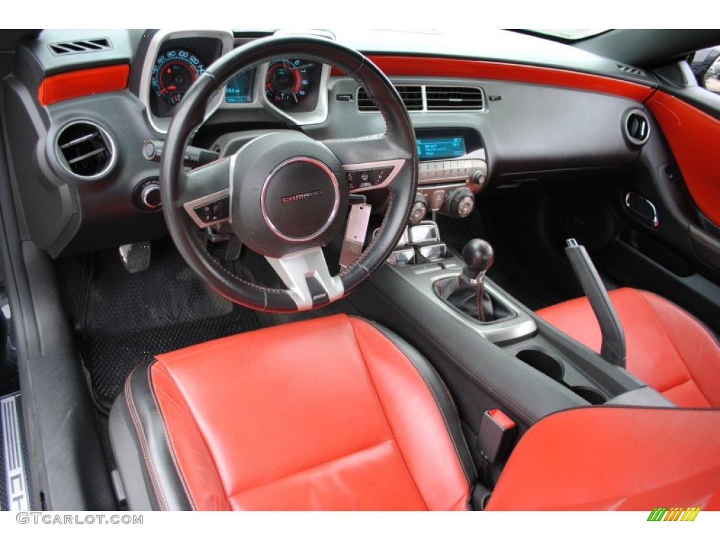 Black/Inferno Orange Interior 2010 Chevrolet Camaro SS/RS Coupe Photo #55217434