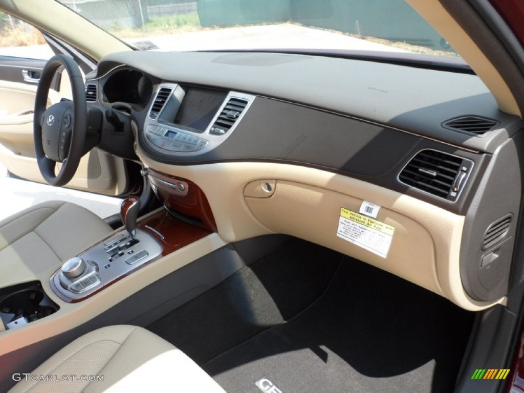 2012 Hyundai Genesis 3.8 Sedan Cashmere Dashboard Photo #55220608