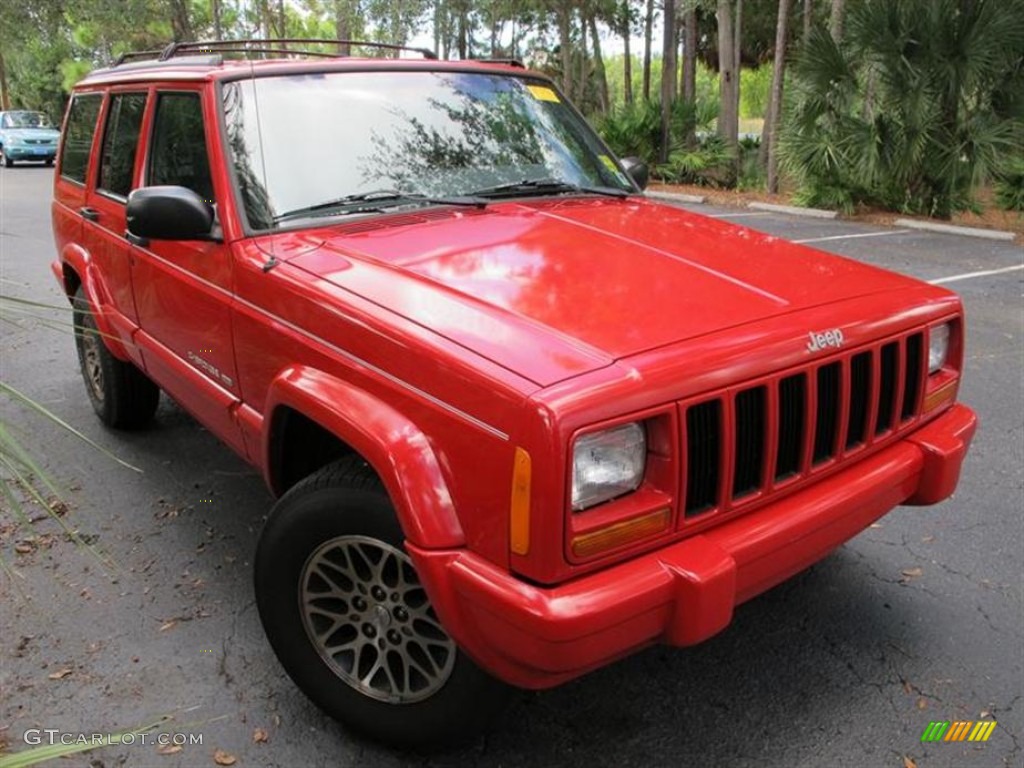 1998 Cherokee Limited - Bright Red / Mist Gray photo #1